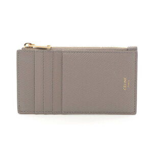 Celine Compact Zipped card holder Wallet Leather Case Beige